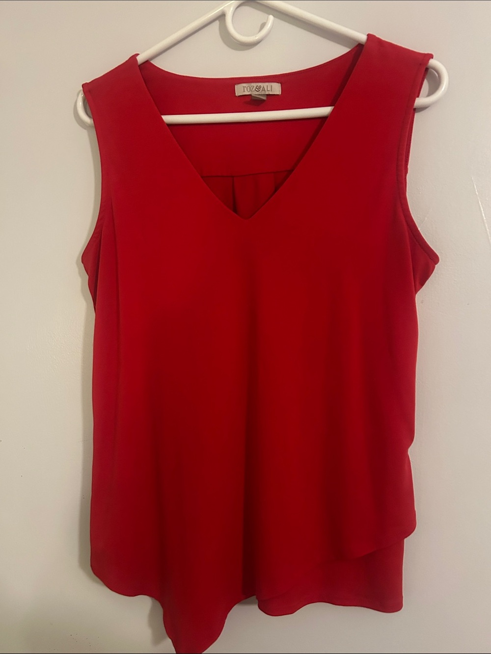 Roz & Ali Bright Red V-Neck Sleeveless Camisole
